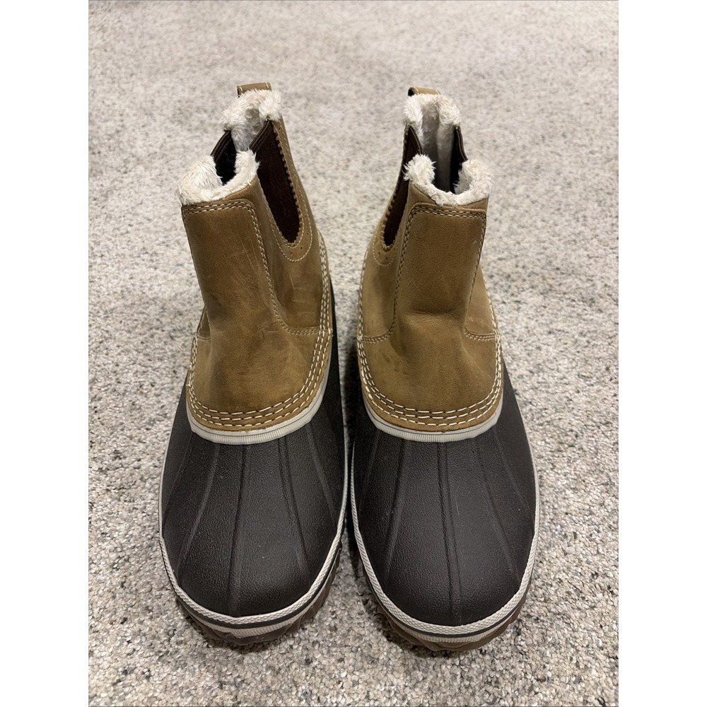 Eddie Bauer Hunt Pac Tan Brown Leather Waterproof Shearling Lined Duck Boot 8.5M - Picture 2 of 8